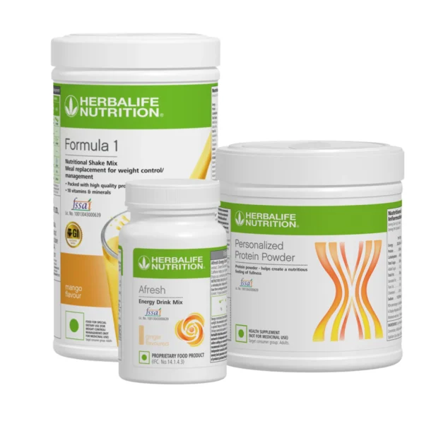 Herbalife Formula 1 Mango 500g with Personalized Protein Powder 200g and Afresh Lemon 50g Pack of 3